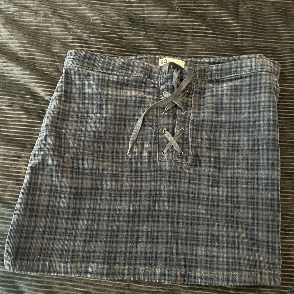SO Women's Blue Plaid Skirt